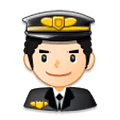 Émoji 👨🏻‍✈️ Pilote Homme : Peau Claire sur Samsung Experience 8.0.