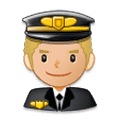 👨🏼‍✈️ Emoji Pilot: mittelhelle Hautfarbe Samsung Experience 8.0.