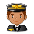 👨🏽‍✈️ Emoji Piloto De Avião Homem: Pele Morena na Samsung Experience 8.0.