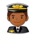 👨🏾‍✈️ Emoji Piloto De Avião Homem: Pele Morena Escura na Samsung Experience 8.0.