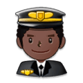 Emoji 👨🏿‍✈️ Pilota Uomo: Carnagione Scura su Samsung Experience 8.0.