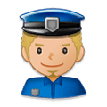 👮🏼‍♂️ Emoji Policial Homem: Pele Morena Clara na Samsung Experience 8.0.