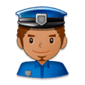 Émoji 👮🏽‍♂️ Policier : Peau Légèrement Mate sur Samsung Experience 8.0.