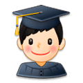 👨🏻‍🎓 Emoji Estudiante Hombre: Tono De Piel Claro en Samsung Experience 8.0.