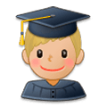 👨🏼‍🎓 Emoji Estudiante Hombre: Tono De Piel Claro Medio en Samsung Experience 8.0.