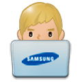 👨🏼‍💻 Emoji Tecnólogo: Tono De Piel Claro Medio en Samsung Experience 8.0.