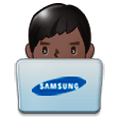 Émoji 👨🏿‍💻 Informaticien : Peau Foncée sur Samsung Experience 8.0.