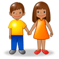 👫🏽 Emoji Mann und Frau halten Hände: mittlere Hautfarbe Samsung Experience 8.0.