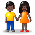 👫🏿 Emoji Mann und Frau halten Hände: dunkle Hautfarbe Samsung Experience 8.0.
