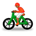 🚴🏾‍♂️ Emoji Hombre En Bicicleta: Tono De Piel Oscuro Medio en Samsung Experience 8.0.