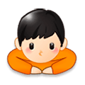 Emoji 🙇🏻‍♂️ Uomo Che Fa Inchino Profondo: Carnagione Chiara su Samsung Experience 8.0.
