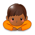 🙇🏾‍♂️ Emoji Homem Fazendo Reverência: Pele Morena Escura na Samsung Experience 8.0.