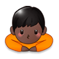 🙇🏿‍♂️ Emoji Hombre Haciendo Una Reverencia: Tono De Piel Oscuro en Samsung Experience 8.0.