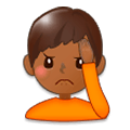 🤦🏾‍♂️ Emoji Hombre Con La Mano En La Frente: Tono De Piel Oscuro Medio en Samsung Experience 8.0.