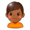 🙍🏾‍♂️ Emoji Hombre Frunciendo El Ceño: Tono De Piel Oscuro Medio en Samsung Experience 8.0.