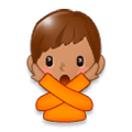 🙅🏽‍♂️ Emoji Hombre Haciendo El Gesto De «no»: Tono De Piel Medio en Samsung Experience 8.0.