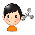 Emoji 💇🏻‍♂️ Taglio Di Capelli Per Uomo: Carnagione Chiara su Samsung Experience 8.0.