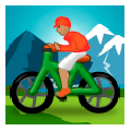 🚵🏽‍♂️ Emoji Mountainbiker: mittlere Hautfarbe Samsung Experience 8.0.