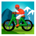 🚵🏿‍♂️ Emoji Mountainbiker: dunkle Hautfarbe Samsung Experience 8.0.