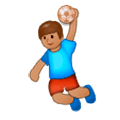 Émoji 🤾🏽‍♂️ Handballeur : Peau Légèrement Mate sur Samsung Experience 8.0.