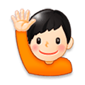 🙋🏻‍♂️ Emoji Hombre Con La Mano Levantada: Tono De Piel Claro en Samsung Experience 8.0.