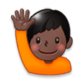 🙋🏿‍♂️ Emoji Mann mit erhobenem Arm: dunkle Hautfarbe Samsung Experience 8.0.