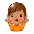 🤷🏽‍♂️ Emoji Hombre Encogido De Hombros: Tono De Piel Medio en Samsung Experience 8.0.