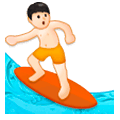 🏄🏻‍♂️ Emoji Hombre Haciendo Surf: Tono De Piel Claro en Samsung Experience 8.0.