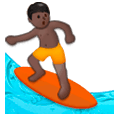 🏄🏿‍♂️ Emoji Hombre Haciendo Surf: Tono De Piel Oscuro en Samsung Experience 8.0.