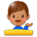 💁🏽‍♂️ Emoji Empleado De Mostrador De Información: Tono De Piel Medio en Samsung Experience 8.0.