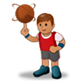 ⛹🏽‍♂️ Emoji Hombre Botando Un Balón: Tono De Piel Medio en Samsung Experience 8.0.