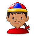 👲🏽 Emoji Mann mit chinesischem Hut: mittlere Hautfarbe Samsung Experience 8.0.