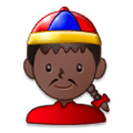 👲🏿 Emoji Mann mit chinesischem Hut: dunkle Hautfarbe Samsung Experience 8.0.