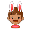👯🏽‍♂️ Emoji Hombres Con Orejas De Conejo, Tono De Piel Medio en Samsung Experience 8.0.