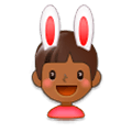 👯🏾‍♂️ Emoji Homens Com Orelhas De Coelho, Pele Morena Escura na Samsung Experience 8.0.