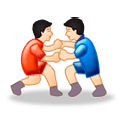 🤼🏻‍♂️ Emoji Hombres Luchando, Tono De Piel Claro en Samsung Experience 8.0.