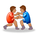 🤼🏽‍♂️ Emoji Hombres Luchando, Tono De Piel Medio en Samsung Experience 8.0.