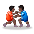 🤼🏿‍♂️ Emoji Hombres Luchando, Tono De Piel Oscuro en Samsung Experience 8.0.