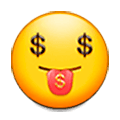 Emoji 🤑 Faccina Avida Di Denaro su Samsung Experience 8.0.