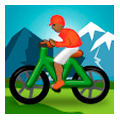 🚵🏾 Emoji Mountainbiker(in): mitteldunkle Hautfarbe Samsung Experience 8.0.
