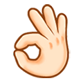 👌🏻 Emoji OK-Zeichen: helle Hautfarbe Samsung Experience 8.0.