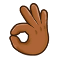 Emoji 👌🏾 Mano Che Fa OK: Carnagione Abbastanza Scura su Samsung Experience 8.0.
