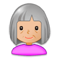 👵🏼 Emoji Anciana: Tono De Piel Claro Medio en Samsung Experience 8.0.