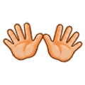 👐🏼 Emoji Manos Abiertas: Tono De Piel Claro Medio en Samsung Experience 8.0.