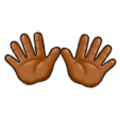 👐🏾 Emoji Manos Abiertas: Tono De Piel Oscuro Medio en Samsung Experience 8.0.