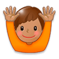 🙌🏽 Emoji zwei erhobene Handflächen: mittlere Hautfarbe Samsung Experience 8.0.
