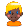 Emoji 👱🏿 Persona Bionda: Carnagione Scura su Samsung Experience 8.0.