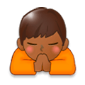 🙏🏾 Emoji Manos En Oración: Tono De Piel Oscuro Medio en Samsung Experience 8.0.