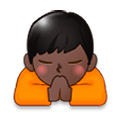🙏🏿 Emoji Manos En Oración: Tono De Piel Oscuro en Samsung Experience 8.0.