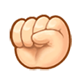 ✊🏻 Emoji erhobene Faust: helle Hautfarbe Samsung Experience 8.0.